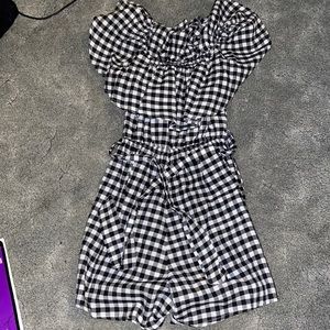 Checked Romper